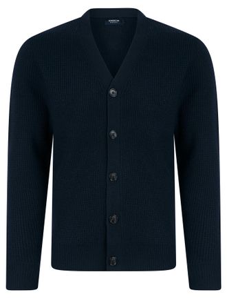 Kensington Eastside Mens Chau Waffle Knit V-Neck Button Down Cardigan Navy