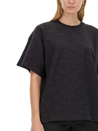 Moschino Logo-Printed Cotton T-Shirt - Black