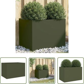vidaXL Fioriera verde oliva - Fioriera Verde Oliva 62x47x46 cm in Acciaio