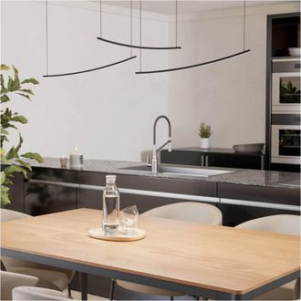 Loops Stylish Modern Black LED Pendant Light for Indoor Ceiling Illumination