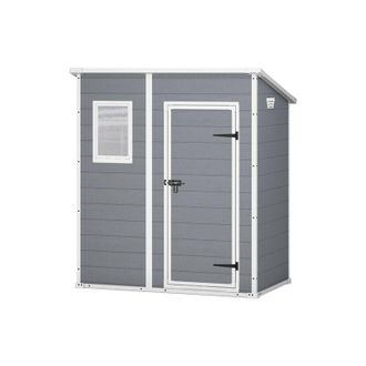 Keter Caseta Jard&iacute;n Manor Pent 6x4 Exterior Cobertizo De Almacenamiento Ordenaci&oacute;n De Madera Acero Metal Resina 184x111x201 Wxdxh Cm - Keter