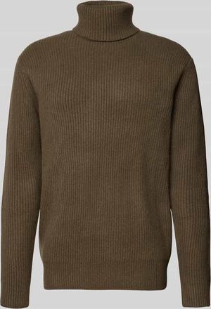 Les Deux Slim Fit Pullover aus reiner Wolle Modell EDDIE in Dunkelbraun, Größe XXL