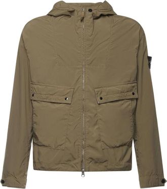 Stone Island Lichtgewicht Jas met Capuchon - Heren - Zomerjassen - Groen - S - Polyester - Jassen