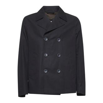 Herno Dean Peacoat - Heren - Mantel - Blauw - S - Katoen - Jassen