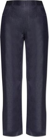Marni Broek met logo - Dames - Wijde Broeken - Blauw - S - Katoen - Broeken
