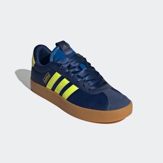 adidas Sneaker ADIDAS SPORTSWEAR VL COURT 3.0, Damen, Gr. 40,5, gelb (dunkelblau, hi, res gelb, gold metallic), Leder, Textil, Schuhe Sneaker, Design auf den
