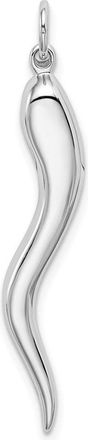 Diamond2Deal 14k White Gold Solid Polished 3-D Large Italian Horn Charm Pendant