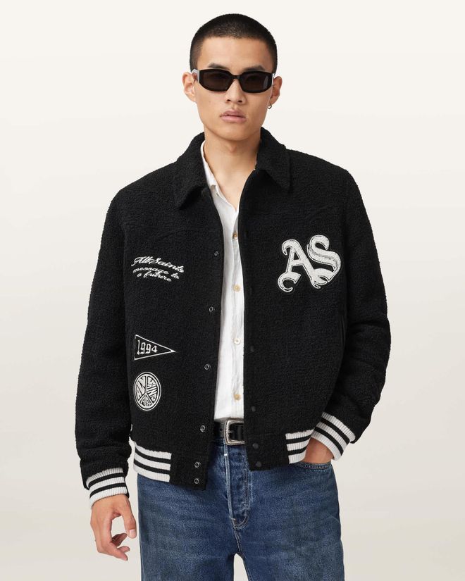 Wool Baum Baseball Bomber Jacket, Size: XXL