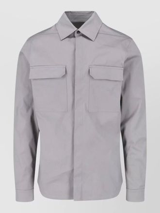 Rick Owens casual jacket buttoned cuffs front flap pockets