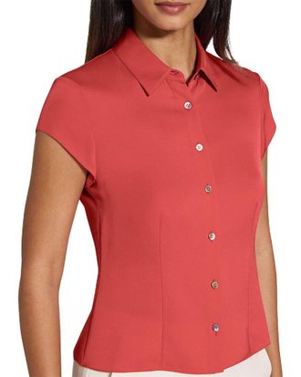 Theory Cap Sleeve Silk Blouse