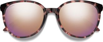 Smith Cheetah 54mm Polarized Round Sunglasses in Rose Tortoise /Rose Gold at Nordstrom