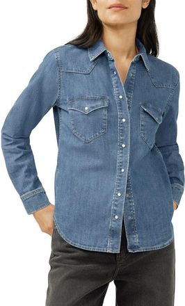 Silver Jeans Co Western Denim Shirt in Canary at Nordstrom, Size X-Large