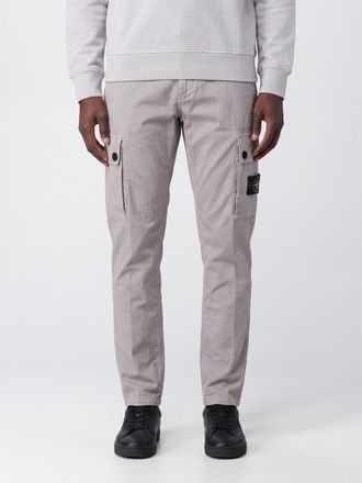 Stone Island Stretch Organic Cotton Cargo Trousers with Compass Logo