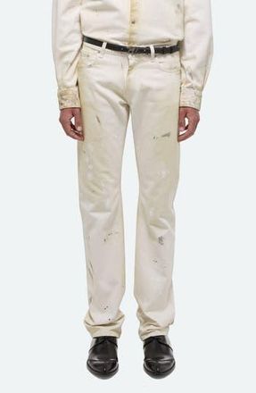 Helmut Lang Painted Organic Cotton Five-Pocket Pants in Ecru Painter - 21V at Nordstrom Rack, Size 30