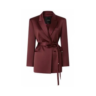 Pinko Blazers, female, Red, Size: XS Belted Jacket