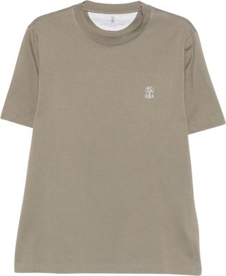 Brunello Cucinelli Brunello Cucinelli, T-Shirts, male, Beige, Size: 3XL Cotton Jersey Crew Neck T-Shirt