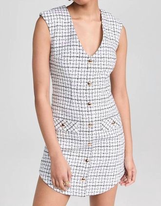 Amanda Uprichard Ivana Dress In White/black