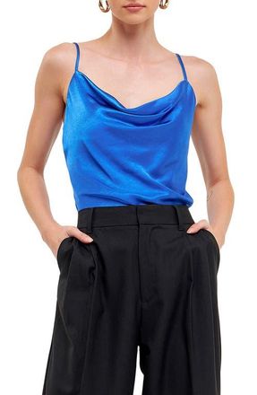 endless rose Cowl Neck Camisole in Blue at Nordstrom, Size X-Small