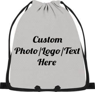Generic Personalized Drawstring bag Backpacks gym backpack for men custom logo custom bags with logo cinch bags 42cmx49cm (Grey, 10 Bag)