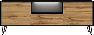 Selsey Selsey Ploystea - Mueble De Tv - De Pie - 137 Cm - Negro / Roble Wotan - Moderno
