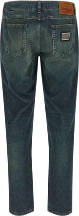 Dolce & Gabbana Mens Blue Cotton Straight-Leg Jeans Clothing