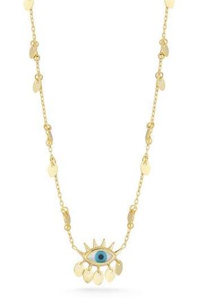 Sphera Milano 14K Gold Plated Sterling Silver Evil Eye Pendant Necklace at Nordstrom Rack