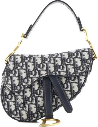 Dior Saddle Handbag Oblique Canvas Mini shoulder bag - Blauw