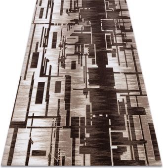 RugsX Alfombra Acr&iacute;lica Uskup Geom&eacute;trico 9481 Beige Brown 80x300 Cm