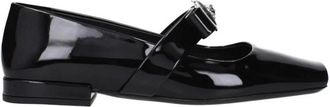 Versace Zwarte Lakleren Ballet Flats - Dames - Ballerinas - Zwart - 39 EU - Leer - Schoenen