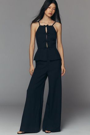 Avec Les Filles Bow Vest Twofer Jumpsuit