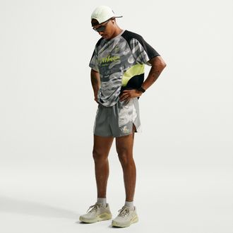 Nike Mens Dri-FIT 4 Brief-Lined Running Shorts in Grey | IO1411-084