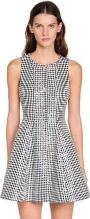 Sandro Tweed and sequin short dress in Black /White at Nordstrom, Size 38 Regular Eu