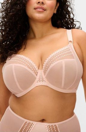Elomi Matilda Full Figure Underwire Plunge Bra in Pearl Blush at Nordstrom, Size 40Gg