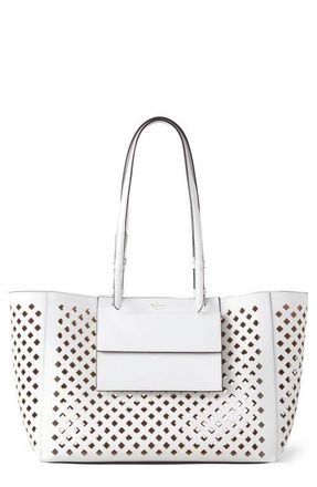 Mulberry Perforated Leather Tote in White at Nordstrom
