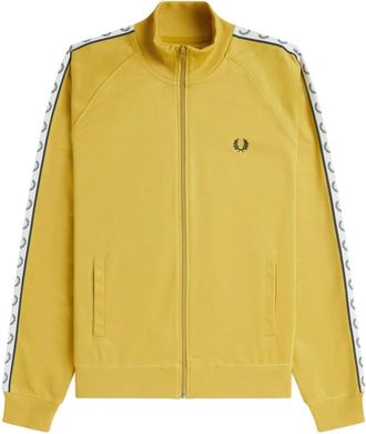 Fred Perry Hoodies & sweatvesten, Heren, Geel, M, Katoen, Honeycomb-S Taped Track Jacket