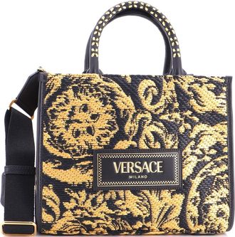 Versace Athena Tote Barocco Raffia Small