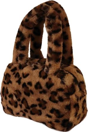 Generic Womens Plush Bags Handbag Plush Soft Stuffed Tote Portable Lunch Box Bag Christmas For Friends(Leopard print)