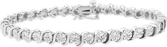 House of Brilliance Haus Of Brilliance Silver 0.10 Ct. Tw. Diamond Link Bracelet