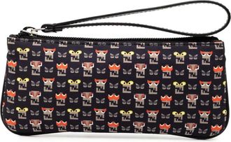 Fendi Pre-owned Clutches, female, Black, Size: ONE SIZE Pre-owned Printed Pouch