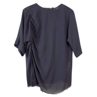 Bimba & Lola Black Ruched Detail Crew Neck Top Size S