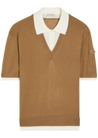 Moncler Layered Wool Polo top - Camel - XS (UK 8 / XS)