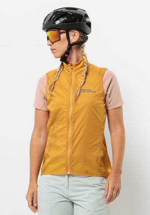Jack Wolfskin Funktionsweste JACK WOLFSKIN GRAVEX WIND VEST W, Damen, Gr. L (42/44), gelb (curry), OBERSTOFF: 100% POLYAMID LINING: 100% POLYESTER, Westen Funktions