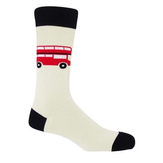 Peper Harow London Bus Mens Socks - Cream