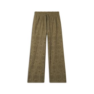Freddy Pantaloni in mussola doppiati in cotone ricamato Sangallo