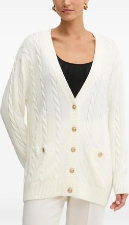 Guess Co Cardigan a trecce con bottoni - Bianco