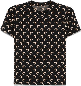 Marine Serre Brown Printed Crew Neck Top