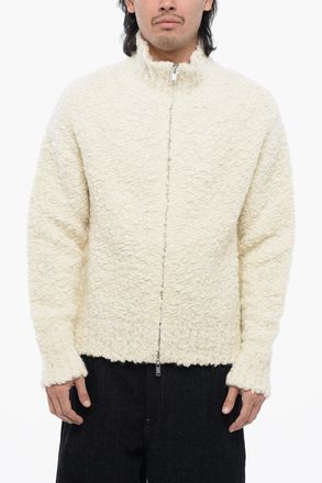 Jil Sander Cardigan In lana Boucl&eacute; Con Chiusura Zip Jil Sander