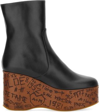 Chlo&eacute; Black Graphic Maxime Boots