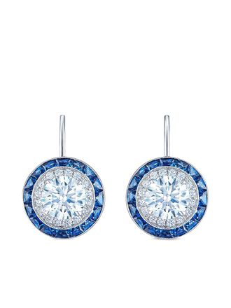 Kwiat Orecchini pendenti Silhouette in oro bianco 18kt con diamanti e zaffiro - Argento