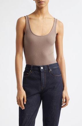 L'agence Nica Scoop Neck Tank Bodysuit in Cardamom at Nordstrom, Size X-Large